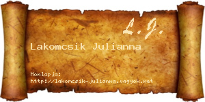 Lakomcsik Julianna névjegykártya
